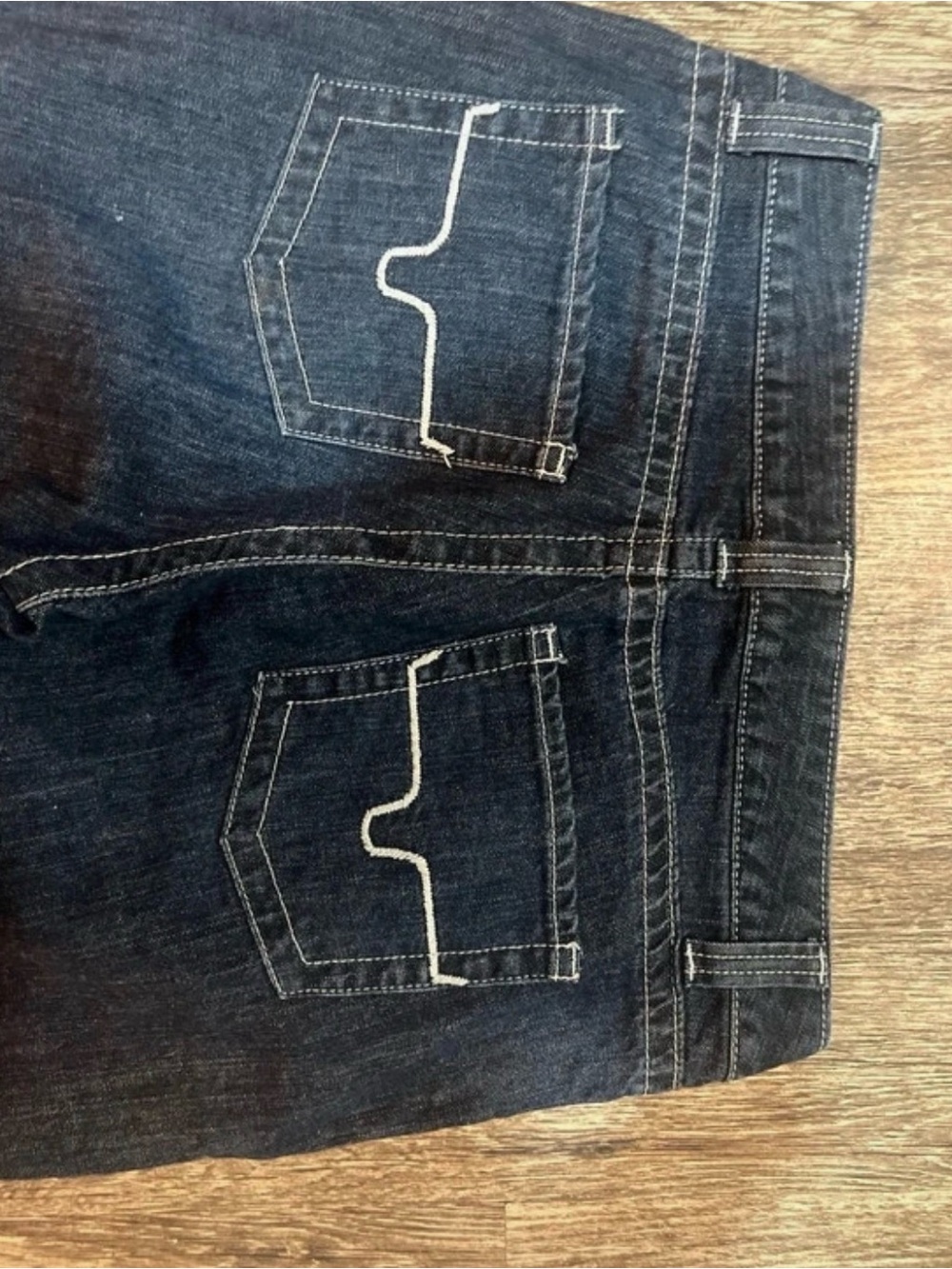 Kimes Ranch Womes 10/36 Dark Blue Women's Jeans with White Contrast Stitching